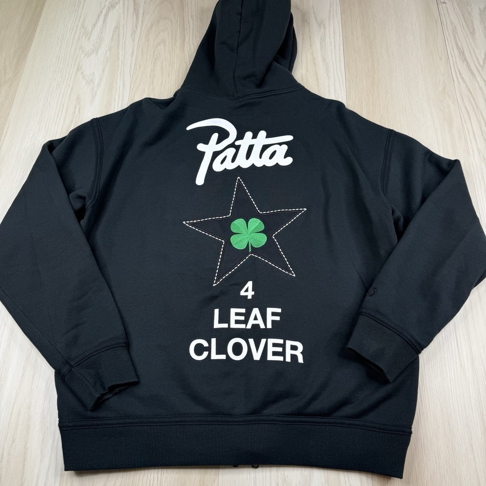 Converse x Patta Sweatshirt Medium Black Four Leaf Clover Utility Fleece Hoodie